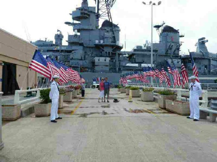 Approach to Battleship Missouri